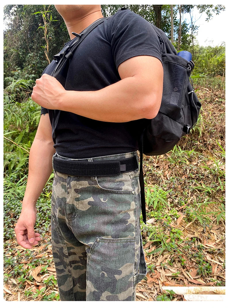 Herren-Taktischer Innengürtel aus Nylon mit Klettverschluss, 4,3 cm Breite, Verstellbar 105–135 cm