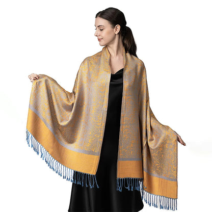 Damen Jacquard Schal ethnisch Kaschmir dick weich Halstuch Bandana Outdoor