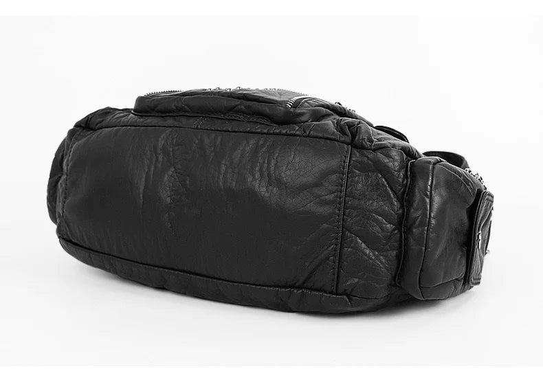 Damen-Schultertasche Leopardenmuster Großes Fassungsvermögen aus PU-Leder mit Reißverschluss
