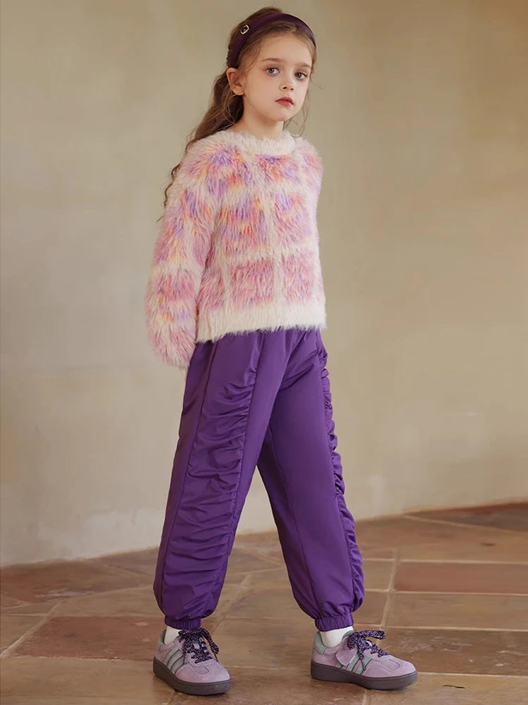 Winterpullover für Mädchen mit langen Ärmeln – ideal für Weihnachtsfeiern, in Weiß und Grün, für Kinder von 110 cm bis 170 cm.
