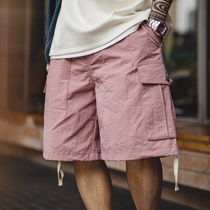 Herren Cargo-Shorts aus schnelltrocknendem Material mit elastischer Taille für den Sommer