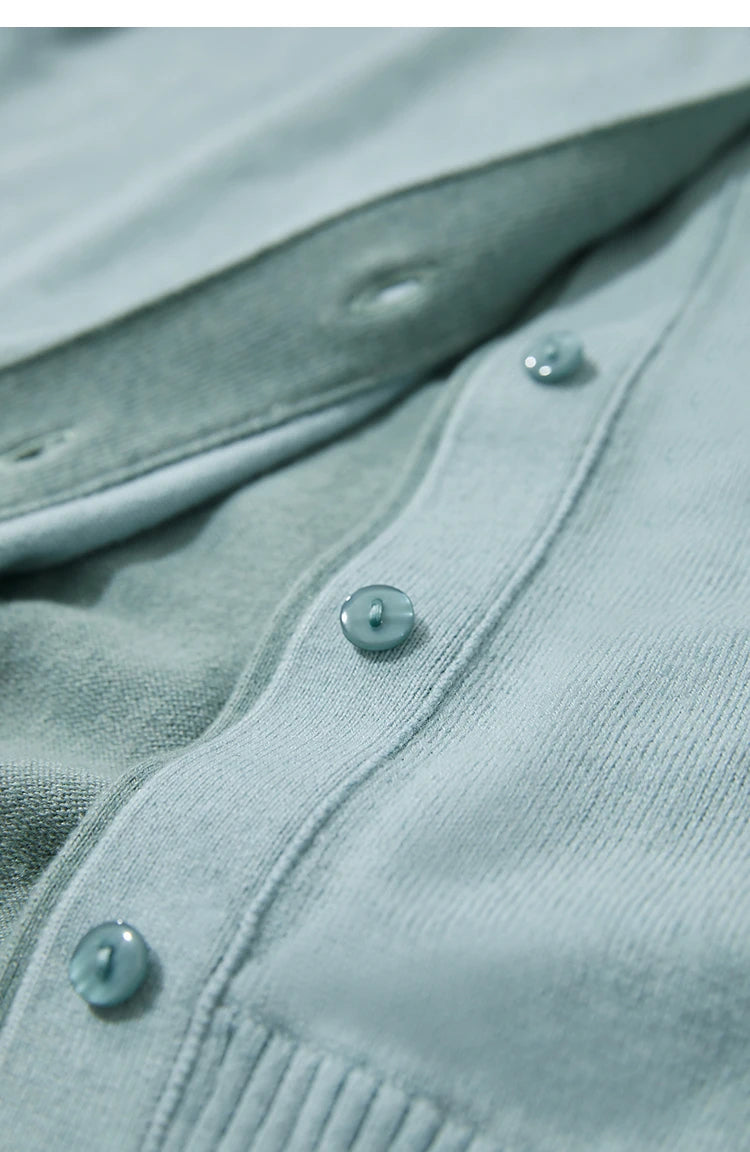 Damen-Strickjacke V-Ausschnitt koreanisch Fake-Zweiteilig Wolle locker Herbst