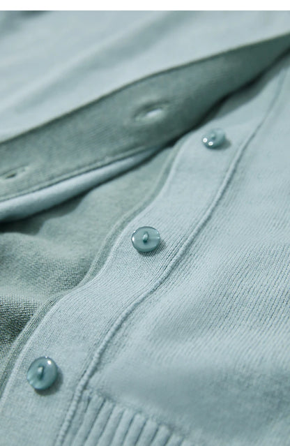 Damen-Strickjacke V-Ausschnitt koreanisch Fake-Zweiteilig Wolle locker Herbst