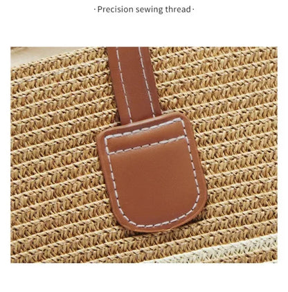 Damen Strandtasche Aus Stroh Mit Reißverschluss Und Großem Fassungsvermögen