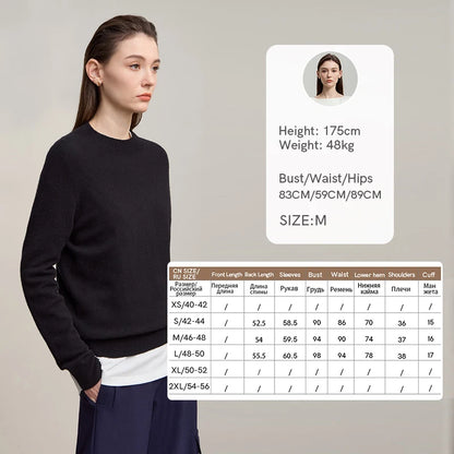 Damen-Rollkragenpullover Wolle-Kaschmir locker Herbst