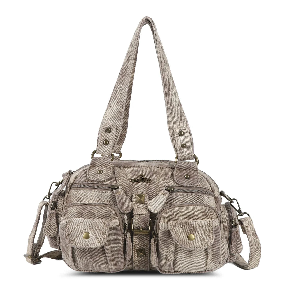 Damen-Schultertasche aus PU-Leder in kompakter Bauweise mit Angenehmer Haptik und Mehrfachfächern