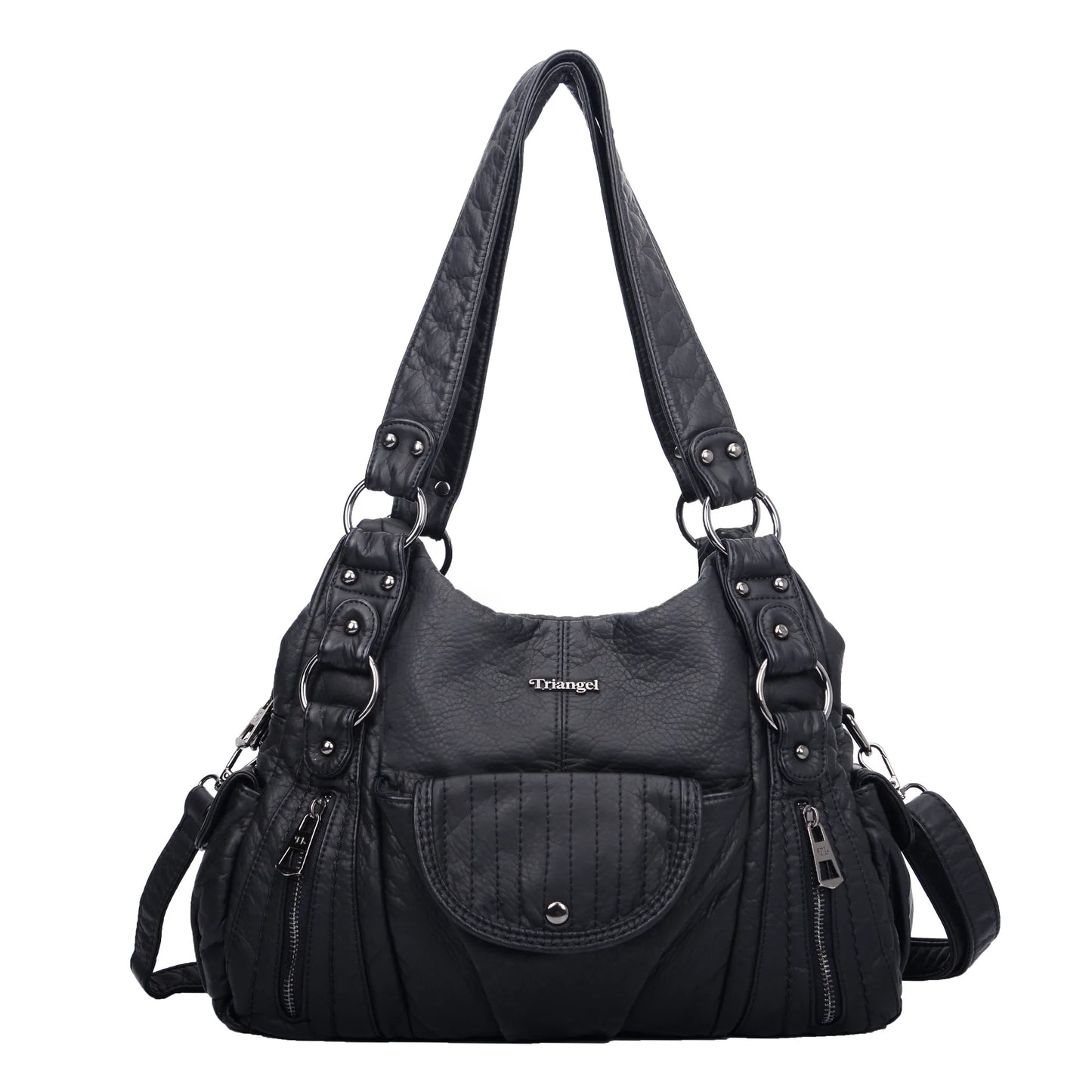 Damen-Hobo-Tasche aus Vintage-Leder mit verstellbarem Tragegurt und Mehrfachtaschen