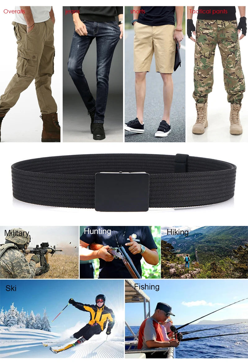 Unisex Gürtel aus Nylon mit Metall-Schnalle im taktischen Militärstil, Breite 3,8 cm