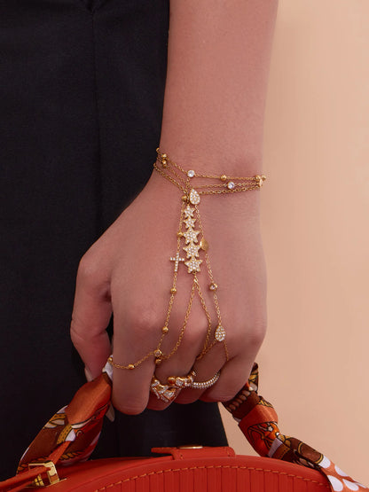 Damen-Charm-Armband mit 5A-Zirkonia aus Edelstahl