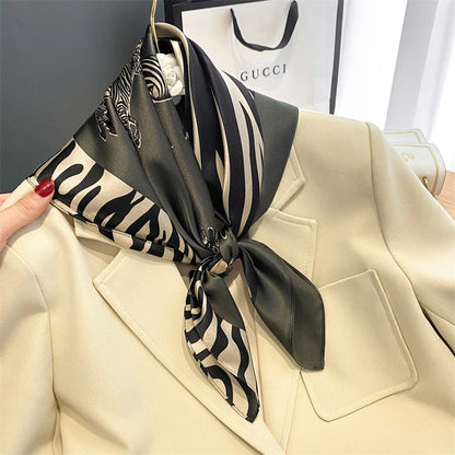 Damen Seidenschal quadratisch 70cm Halstuch Bandana Hijab Pashmina