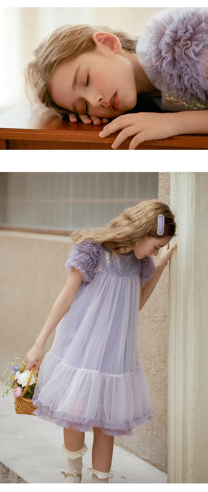Ärmelloses Sommerkleid für Mädchen aus rosa Gaze – niedliches Kinderkleid für Hochzeiten und Partys, Blumenmädchen-Outfit, passend für 3 bis 14 Jahre