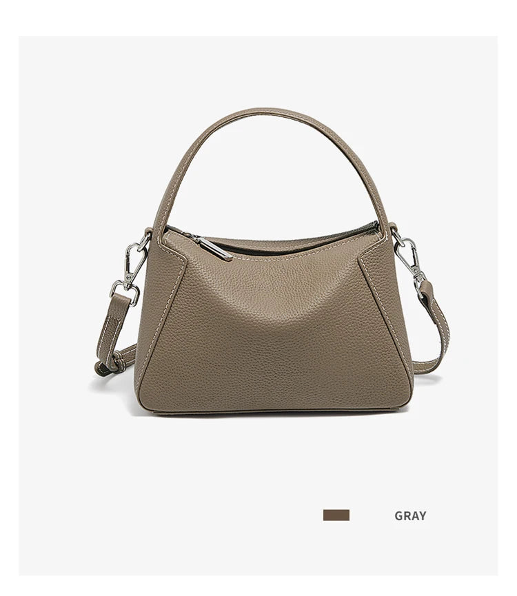 Damen Handtasche aus Rindsleder mit Crossbody-Tasche im Minimalistischen Stil