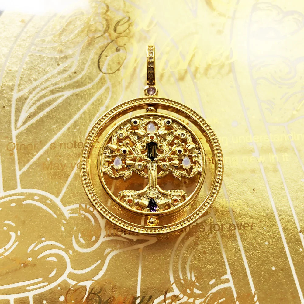 Damen-Charm-Anhänger Amulett magisch Natur Elemente aus Sterlingsilber