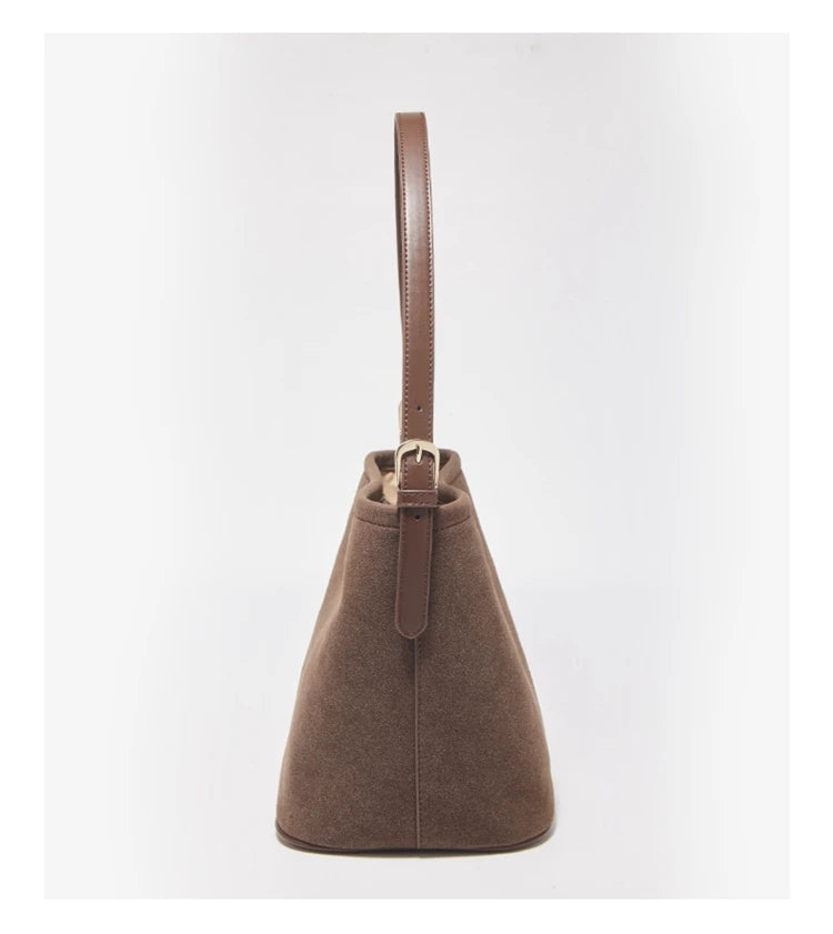 Damen Umhängetasche aus Wildleder 2-in-1 im Retro Stil Crossbody