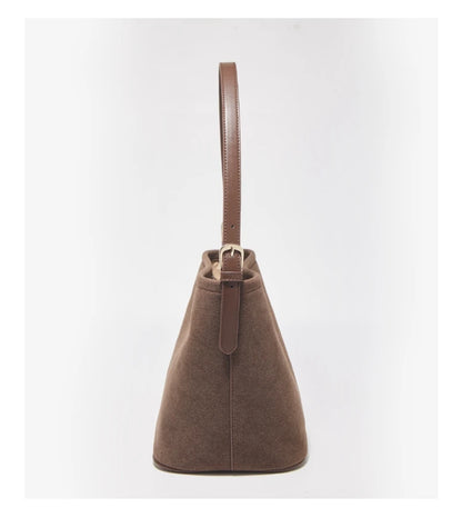 Damen Umhängetasche aus Wildleder 2-in-1 im Retro Stil Crossbody