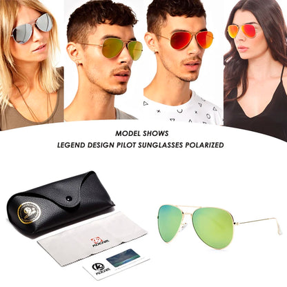 Sonnenbrille Pilot übergroß polarisiert 62mm UVA/UVB Etui Herren