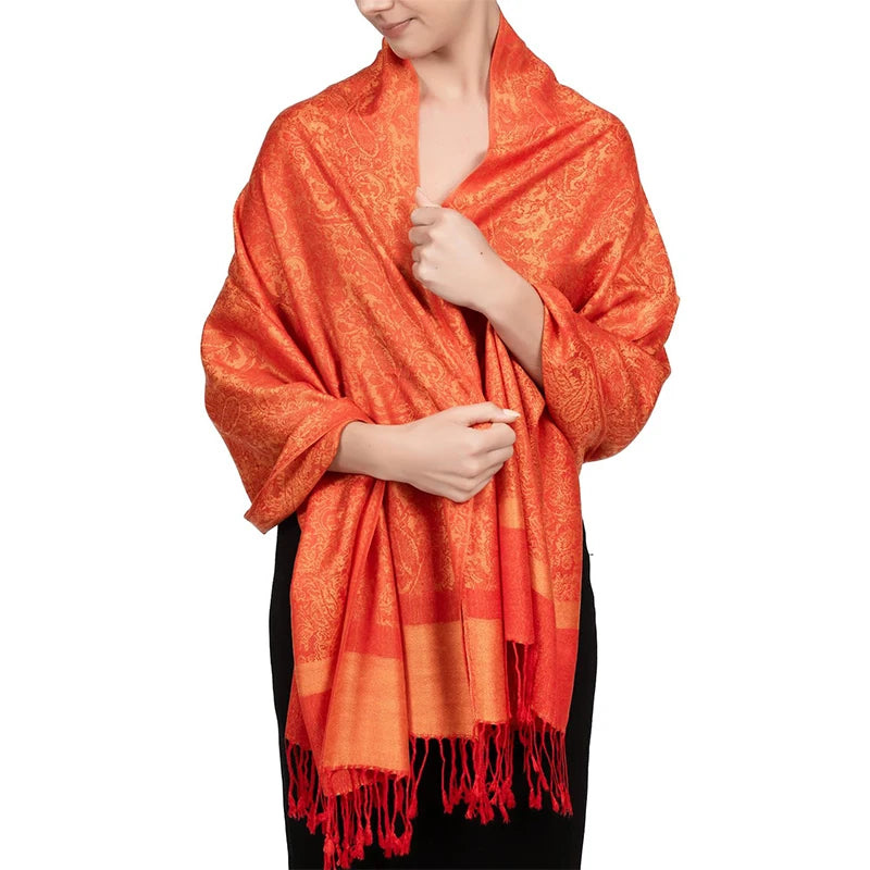 Damen Jacquard Schal ethnisch Kaschmir dick weich Halstuch Bandana Outdoor