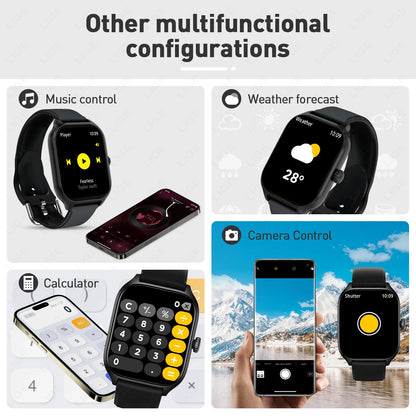 LIGE 2025, neue Smartwatch für Männer und Frauen, 2,01 Zoll HD-Bildschirm, Bluetooth-Anruf, Herzfrequenz, Blutsauerstoffüberwachung, Mann, Sport-Smartwatch