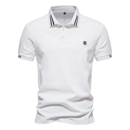 Herren Poloshirt aus Baumwolle in einfarbig mit klassischem Design für Freizeit und Business
