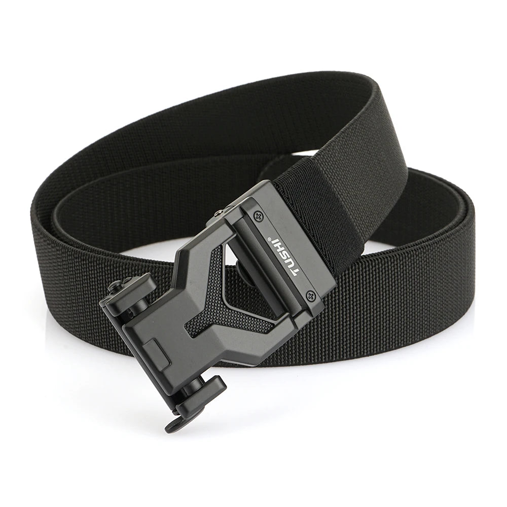 Herren-Gürtel Elastischer 3,8 Zentimeter Breite Gurtband Mit Metall-Schnalle Und Automatikverschluss