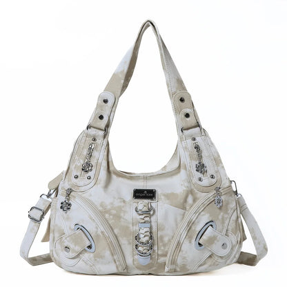 Damen-Schultertasche Großes Fassungsvermögen Mit Tie-Dye Muster Und Griff Im Vintage-Stil Für Alltag Und Freizeit