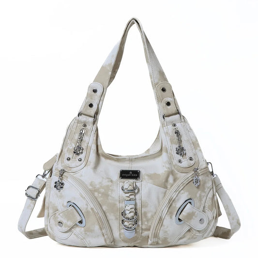 Damen-Schultertasche Großes Fassungsvermögen Mit Tie-Dye Muster Und Griff Im Vintage-Stil Für Alltag Und Freizeit