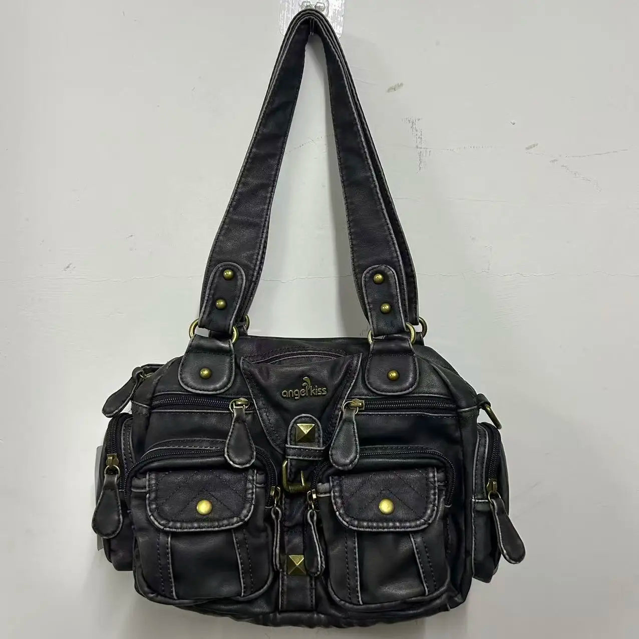 Damen-Umhängetasche Vintage-Stil mit Mehrfachfächern für Alltag und Freizeit Schultertasche