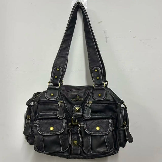 Damen-Umhängetasche Vintage-Stil mit Mehrfachfächern für Alltag und Freizeit Schultertasche