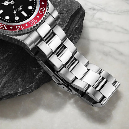 Herren Business-Automatikuhr 8215 Saphirglas 200m wasserdicht GMT Leuchtzeiger
