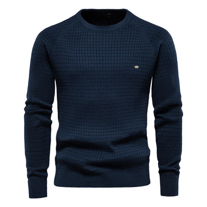 Männer Pullover aus 100 Prozent Baumwolle in solider Farbe für Herbst und Winter