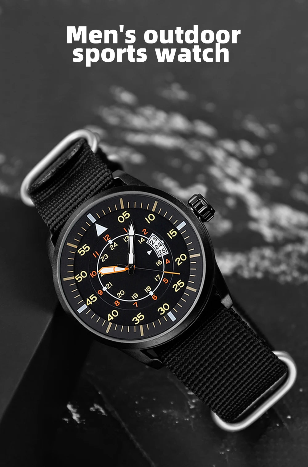 Herren-Quarzuhr mit Nylonarmband für Alltag und Freizeit
