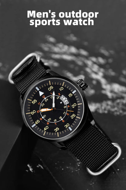 Herren-Quarzuhr mit Nylonarmband für Alltag und Freizeit