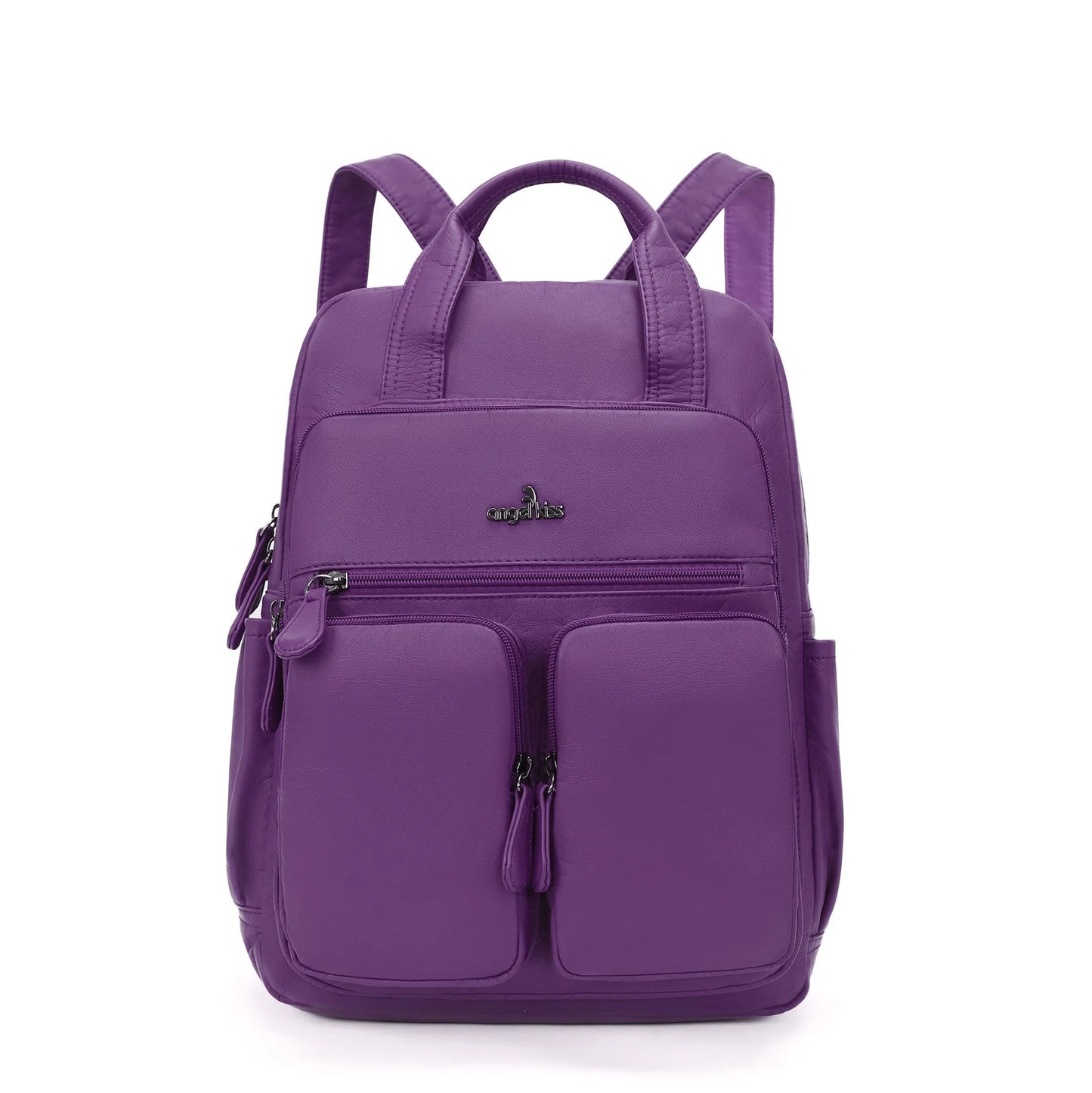 Damen-Schulrucksack Mit Mehrfachfächern Und Einfarbigem Design Für Schule Und Freizeit