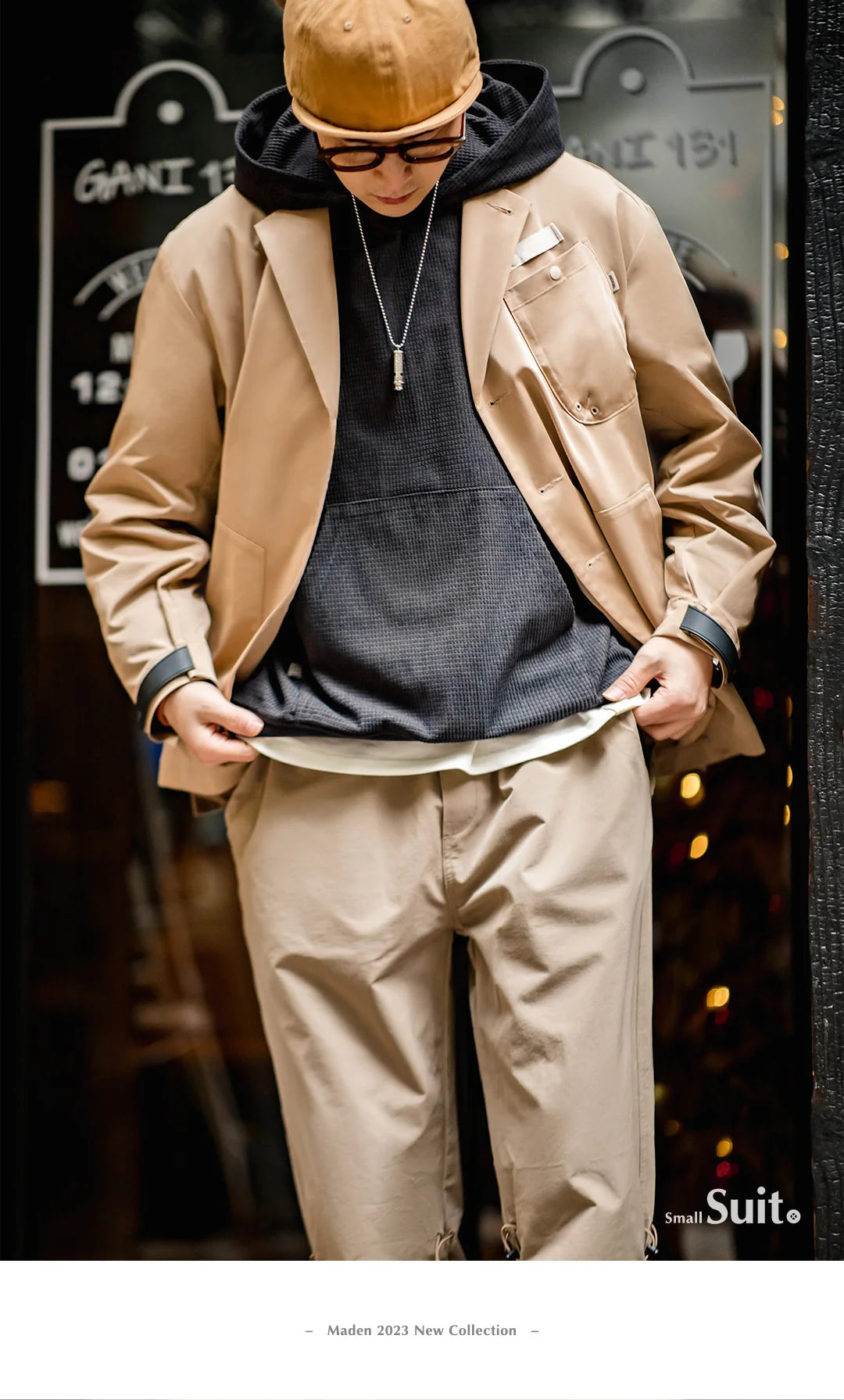 Herren Frühlingsjacke Lässig Einreihiger Blazer Reverskragen Mehrere Taschen Vintage