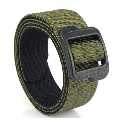 Herren-Gürtel metallfrei aus Kunststoff-Nylon mit verstellbarer Schnalle für Reise und Alltag