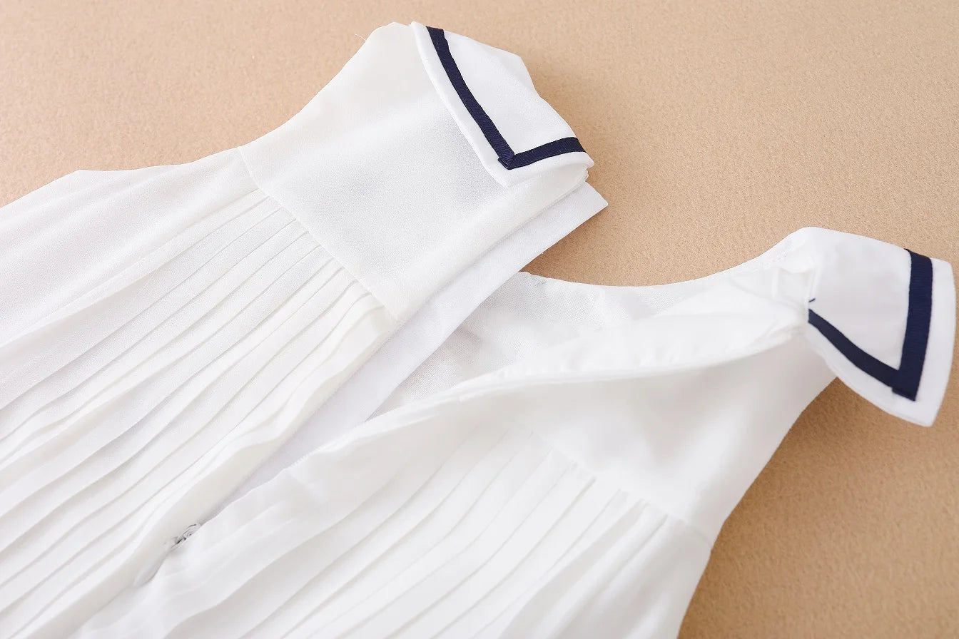 Mädchen Kleider Ärmellose Sommer Chiffon Plissee Kleidung Kinder Kleider Baby Mädchen Einteiliges Kleid