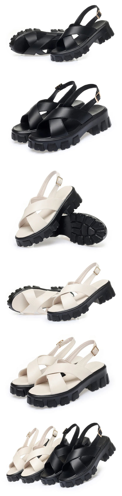 AIYUQI Frauen Sandalen Römischen 2025, Sommer Neue Echt Leder Damen Sandalen Große Größe 41 42 43 Plattform Mode sandalen Mädchen