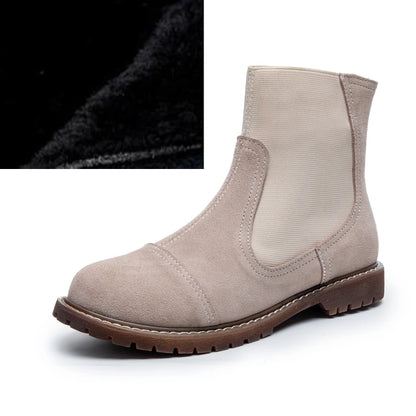 AIYUQI Women Chelsea Boots 2025 Autumn Winter New British Style Fashion Marton Boots Women Suede Slip-on Ankle Boots Women