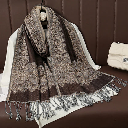 Damen Winterschal Kaschmir Pashmina Luxus Druck warm Stolen Foulard Baumwolle