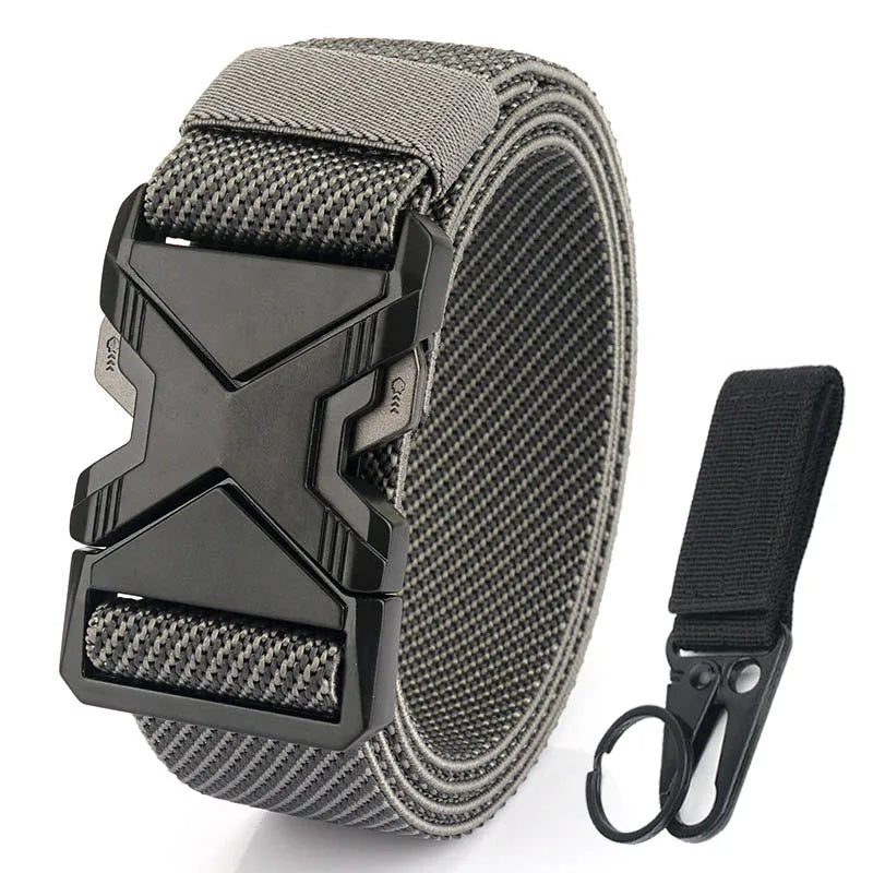 Herren-Taktischer Gürtel aus Nylon mit Elastischem Band und Schnellverschluss 3,8 cm Breite