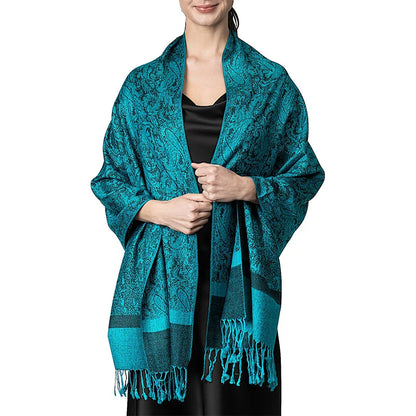 Damen Jacquard Schal ethnisch Kaschmir dick weich Halstuch Bandana Outdoor