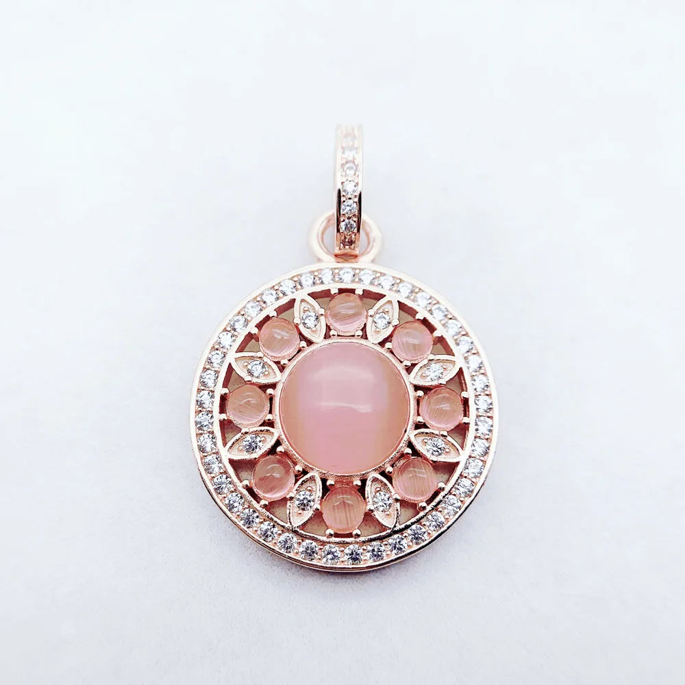 Damen-Charm-Anhänger Ornament Roségold romantisch II aus Sterlingsilber