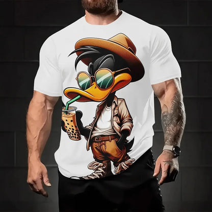 Hochwertiges Herren-T-Shirt in Übergröße mit kurzen Ärmeln und Henley-Ausschnitt – ideal für den Sommer.