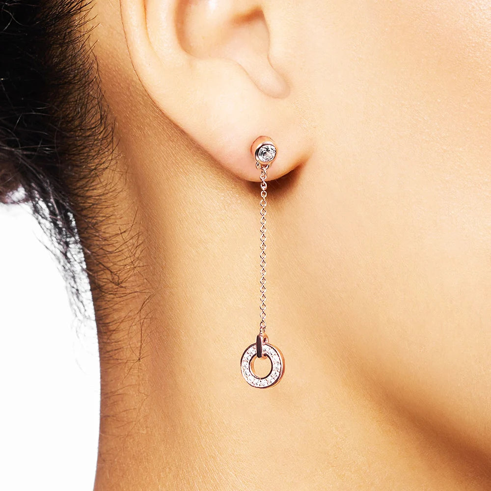 Damen-Ohrtropfen rund Rosegold romantisch 925 Sterlingsilber