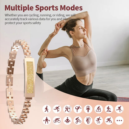 LIGE Frauen Kein Bildschirm Smartwatch Zink-legierung Bluetooth Verbunden APP Sport Smart Armband Band Herzfrequenz Schlaf Monitor Dame Geschenk