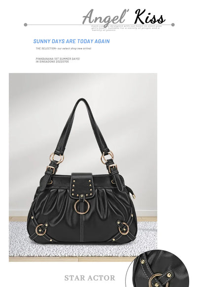 Damen-Schultertasche aus PU mit Reißverschluss Großes Fassungsvermögen und Innenfächern für Alltag