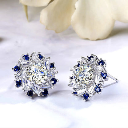Damen-Ohrstecker aus Gelbgold mit Zertifikat und 2-Karat-Moissanite Schmuckstück für Anlässe