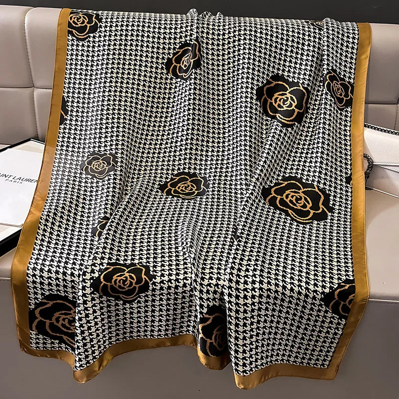 Damen Seidenschal groß Sommer Strand Hijab Turban Foulard Bandana Sonnenschutz