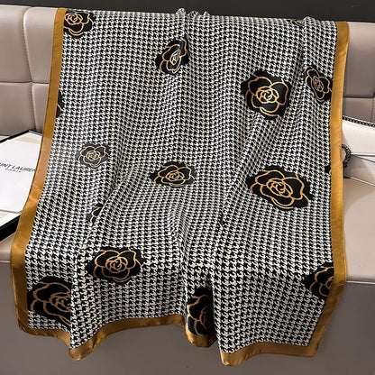 Damen Seidenschal groß Sommer Strand Hijab Turban Foulard Bandana Sonnenschutz