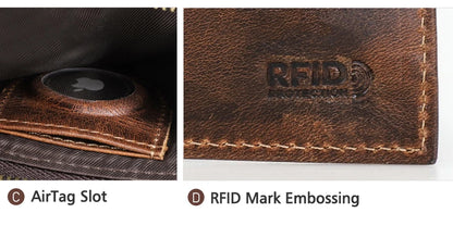 Herren Echtleder Geldbörse RFID Schlüsselanhänger Karten Münzfach Mini Reise Geschenk